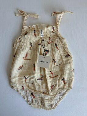 Baby Sprouts 12-18M Beach Print Muslin Bubble Romper NWT
